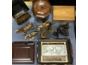 Miscellaneous Lot, Dresser Boxes, Brass And  Humidor