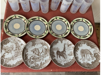 Lot Of Howdy Colonel Glasses And Wild Habitat Plates