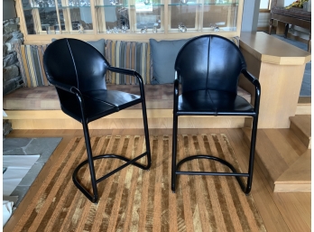 Pair Of Leather Counter Chairs (CTF10)