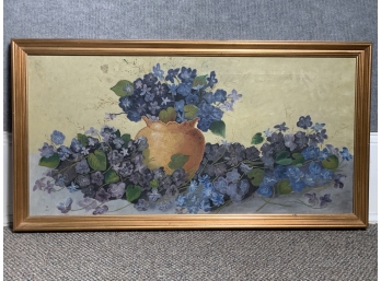 Antique Still Life Painting Of Flowers