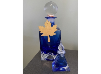Blue Glass Decanters