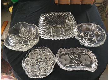 Set Of 5 Glass Bowls And Dishes