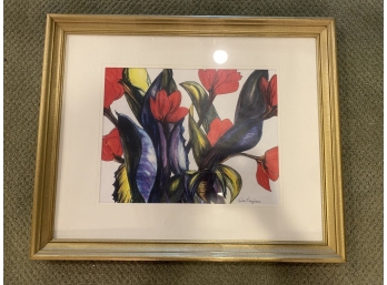 Red Tulips, Watercolor By Tina Kaufman