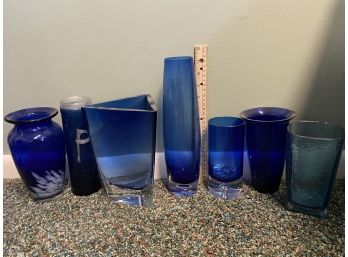 Blue Glass Vase Collection