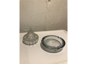 Glass Ash Tray And Candy Dish