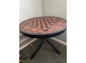 Leather Top Accent Table