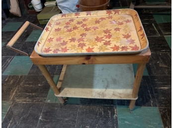 Small Vintage Serving Cart With Tray
