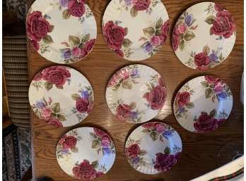 Eight Floral Plates