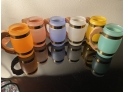 6 Vintage Siesta Ware Colored Barrel Mugs