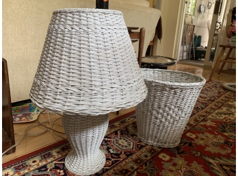 Wicker Lamp And Basket