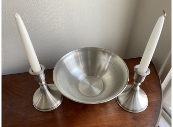 Candlesticks And Bowl