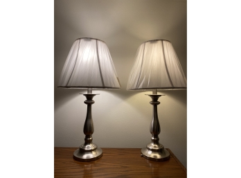 Pair Of Silver Lamps