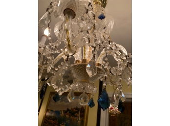 Beautiful Chandelier With Blue Crystals