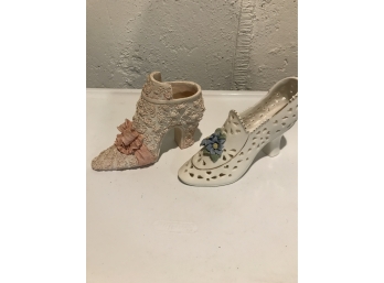 Set Of 2 Decorative Ceramic Shoes