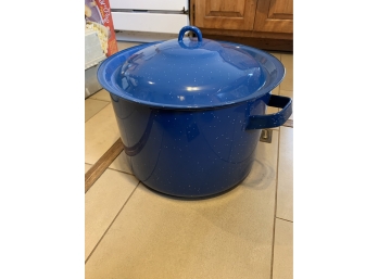 Large Blue Metal Pot