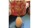 ONE (1)  26' Beige Lamp, Includes  2 Lampshades - Cream And Red Floral