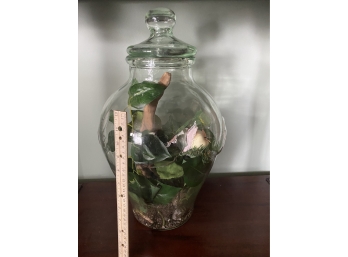 Glass Jar With Floral