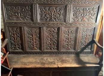 Jacobean (?) Carved Bench
