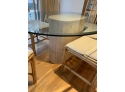 Glass Top Dining Table   6 Rattan Chairs