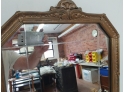1930s Wood And Gesso Decorated Mirror With Beveled Glass Accents