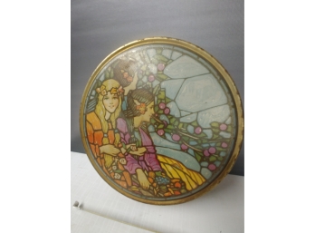 Candy Tin With Art Nouveau Decorated Lid