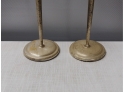 Pair Of Art Deco Silver Over Brass Candlesticks