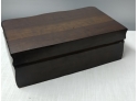 Two Vintage Wooden Jewelry Boxes One With Exotic Wood Inlay