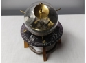 West German Made Mid-century Sphere Form Barometer ,hydrometer And Thermometer On Compass Platform