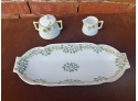 Hand-painted Nippon Celery Dish And Pair Of Hand-painted Nippon Sugar And Creamer