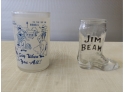 Jim Beam Boot Shaped Shot Glass And Comical Southern Shot Glass