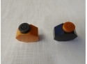 Great Pair Of Black And Butterscotch Catalan Art Deco Salt And Pepper Shakers