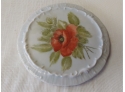 Hand-painted Porcelain Floral Decorated Hot Plate Signed A. J. B 1973