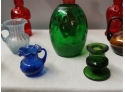 8 Piece Vintage Colored Glass Lot
