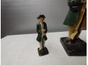 Cast Iron Minuteman Doorstop And Matching Minuteman Miniature Figure