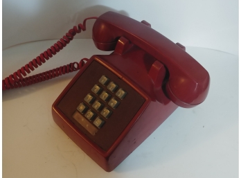Bell Systems By Western Electric Red Push-button Cradle Telephone