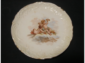 Decorative German Plate With Transfer Of Cherubs