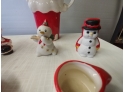 5 Piece Christmas Ceramics Lot Including Holt Howard Pitcher