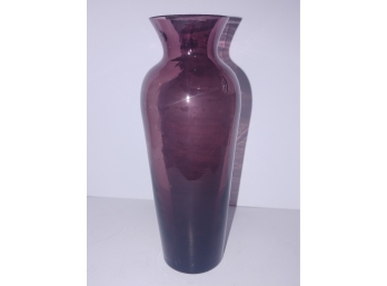 Cylindrical Amethyst Glass Vase