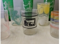 10 Assorted Vintage Glasses With Decals