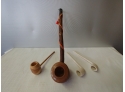 Antique Wooden And Clay Pipes