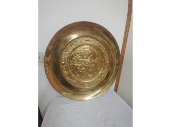 25 In English Brass Charger With Tavern Scene