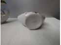 Pair Of Vintage Miniature Japanese Porcelain Oil Lamps With Rose Decoration