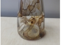 Unique Hand Blown Crystal Vase With Applied Insignia
