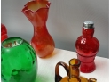 8 Piece Vintage Colored Glass Lot