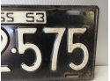 1953 Massachusetts Car License Plate