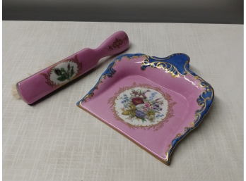 Beautiful Serves  Style Porcelain Crumb Sweep Set Signed Imperial