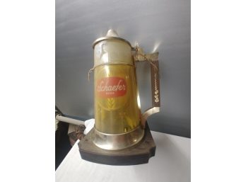 Schaefer Beer. Tankard Form Wall Mount Light