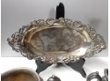 Three-piece Antique Silver Plate Lot To Include Beautiful Art Nouveau Bread Plate