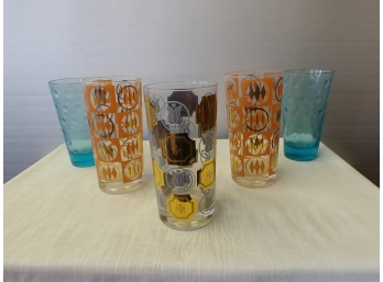 5 Mid Century Water Glasses