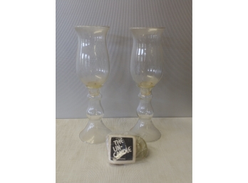 Pair Of CorningWare Floating Candle Candle Holders With Bag Of Wicks And Instructions